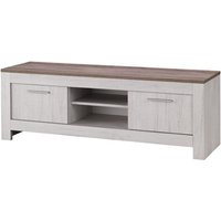 Product photograph of Alpina Medium Tv Stand In Oak With Distressed Effect Top from Furniture in Fashion