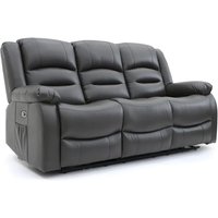 Product photograph of Alta Faux Leather Electric Recliner 3 Seater Sofa In Grey from Furniture in Fashion