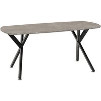 Product photograph of Alsip Oval Coffee Table In Concrete Effect And Black from Furniture in Fashion
