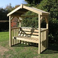 Product photograph of Amastone Large Wooden Garden Seating Shelter In Natural from Furniture in Fashion