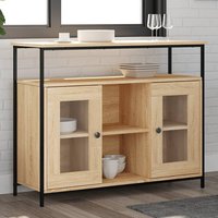 Product photograph of Ambon Wooden Sideboard With 2 Doors 1 Shelf In Sonoma Oak from Furniture in Fashion