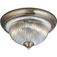 Product photograph of American 2 Lights Ceiling Flush Light In Antique Brass from Furniture in Fashion