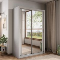 Product photograph of Ames Mirrored Wardrobe With 2 Sliding Doors In Grey from Furniture in Fashion
