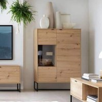 Product photograph of Amherst Wooden Display Cabinet Small With 2 Doors In Artisan Oak from Furniture in Fashion
