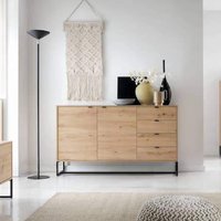 Product photograph of Amherst Wooden Sideboard With 1 Door 4 Drawers In Artisan Oak from Furniture in Fashion