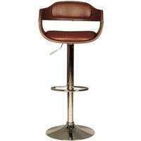 Product photograph of Anna Faux Leather Bar Stool In Brown With Chrome Base from Furniture in Fashion