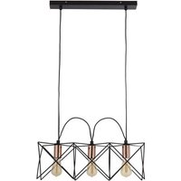 Product photograph of Anthea 3 Metal Black Frame Pendant Light With Copper Detail from Furniture in Fashion
