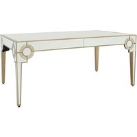 Product photograph of Antibes Mirrored Glass Dining Table In Antique Silver from Furniture in Fashion
