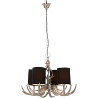 Product photograph of Antlor 4 Fabric Shades Chandelier Ceiling Light In Silver from Furniture in Fashion