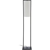 Product photograph of Anzio White Linen Shade Floor Lamp With Black Metal Frame from Furniture in Fashion