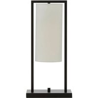 Product photograph of Anzio White Linen Shade Table Lamp With Black Metal Frame from Furniture in Fashion