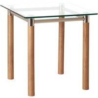 Product photograph of Apache Square Glass Side Table With Laminated Solid Wood Legs from Furniture in Fashion