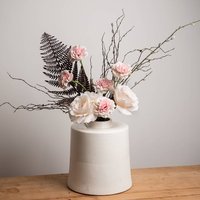 Product photograph of Areola Ceramic Cylindrical Decorative Vase In White from Furniture in Fashion