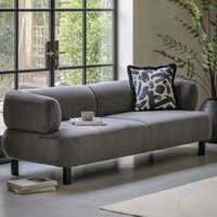 Product photograph of Arica Fabric 3 Seater Sofa In Grey With Dark Pine Wood Legs from Furniture in Fashion