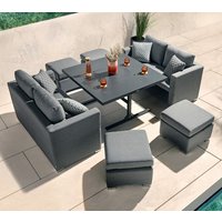 Product photograph of Arica Outdoor Sunbrella Fabric Lounge Cube Set In Grey from Furniture in Fashion