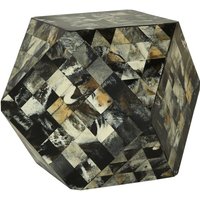 Product photograph of Aristote Geometric Wooden Stool In Antique Green from Furniture in Fashion