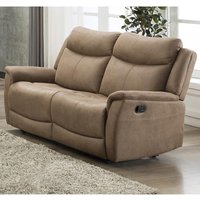 Product photograph of Arizones Fabric 2 Seater Manual Recliner Sofa In Caramel from Furniture in Fashion