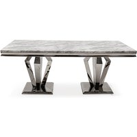 Product photograph of Arleen Large Marble Dining Table With Steel Base In Grey from Furniture in Fashion