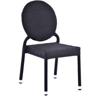 Product photograph of Arlo Outdoor Classic Weave Rattan Side Chair In Black from Furniture in Fashion
