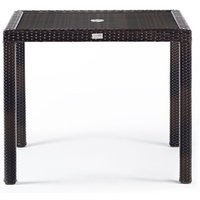 Product photograph of Arlo Outdoor Rattan Dining Table Square With Glass Top from Furniture in Fashion