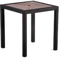 Product photograph of Arlo Teak Polyresin Square Dining Table With Black Weave from Furniture in Fashion