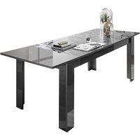 Product photograph of Arlon Extending High Gloss Dining Table In Grey from Furniture in Fashion
