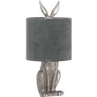 Product photograph of Arminian Hare Table Lamp In Antique Silver With Grey Shade from Furniture in Fashion