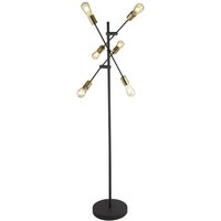 Product photograph of Armstrong 6 Light Floor Lamp In Black And Satin Brass from Furniture in Fashion