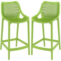 Product photograph of Arrochar Outdoor Green Polypropylene Bar Stools In Pair from Furniture in Fashion