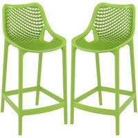 Product photograph of Arrochar Outdoor Green Polypropylene Bar Stools In Pair from Furniture in Fashion