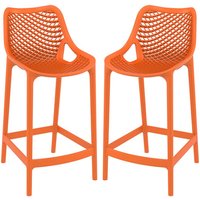 Product photograph of Arrochar Outdoor Orange Polypropylene Bar Stools In Pair from Furniture in Fashion
