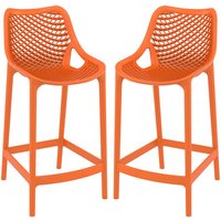 Product photograph of Arrochar Outdoor Orange Polypropylene Bar Stools In Pair from Furniture in Fashion