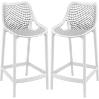 Product photograph of Arrochar Outdoor White Polypropylene Bar Stools In Pair from Furniture in Fashion