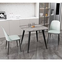 Product photograph of Arta Square Grey Wooden Dining Table 2 Curve Plastic Grey Chairs from Furniture in Fashion