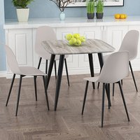 Product photograph of Arta Square Grey Wooden Dining Table 4 Duo Plastic Calico Chairs from Furniture in Fashion