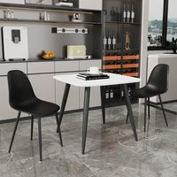Product photograph of Arta Square White Wooden Dining Table 2 Duo Plastic Black Chairs from Furniture in Fashion