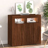 Product photograph of Aurther Wooden Storage Cabinet In Brown Oak With Led Lights from Furniture in Fashion
