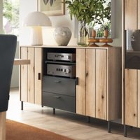 Product photograph of Arthur Wooden Sideboard With 2 Doors 2 Shelves In Grey Oak from Furniture in Fashion
