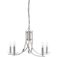 Product photograph of Ascona 5 Lights Clear Glass Pendant Light In Satin Silver from Furniture in Fashion