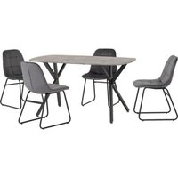 Product photograph of Alsip Concrete Effect Dining Table With 4 Lyster Grey Chairs from Furniture in Fashion