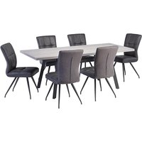 Product photograph of Athink Extending Grey Dining Table With 6 Kebrila Grey Chairs from Furniture in Fashion
