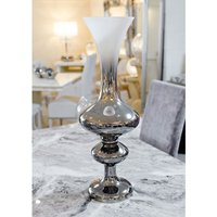 Product photograph of Atik Centerpiece Vase In White And Silver from Furniture in Fashion