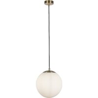 Product photograph of Atom Opal Glass Shade Ceiling Pendant Light In Satin Brass from Furniture in Fashion