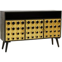 Product photograph of Atria Wooden Sideboard With 3 Doors In Black And Gold from Furniture in Fashion
