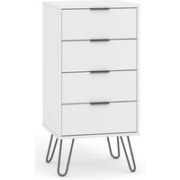 Product photograph of Avoch Narrow Chest Of Drawers In White With 4 Drawers from Furniture in Fashion