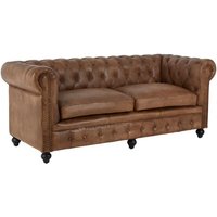 Product photograph of Australis Upholstered Leather 3 Seater Sofa In Brown from Furniture in Fashion