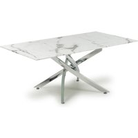 Product photograph of Avon Coffee Table In White Marble Effect With Chrome Legs from Furniture in Fashion