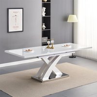 Product photograph of Axara Large Extending High Gloss Dining Table In White from Furniture in Fashion