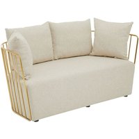 Product photograph of Azaltro Fabric 2 Seater Sofa With Gold Steel Frame In Natural from Furniture in Fashion