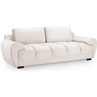 Product photograph of Aztec Plush Velvet 3 Seater Sofa In Cream from Furniture in Fashion